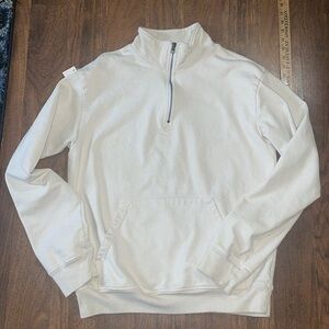 TALENTLESS woman’s 1/4 zip cream sweatshirt - small- oversized